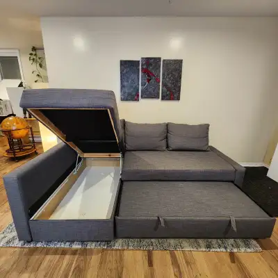 Canapé-lit sectionnel IKEA gris + LIVRAISON GRATUITE, View more