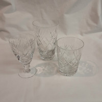 3 antique lead crystal glasses rock tumbler cordial, upcyclers