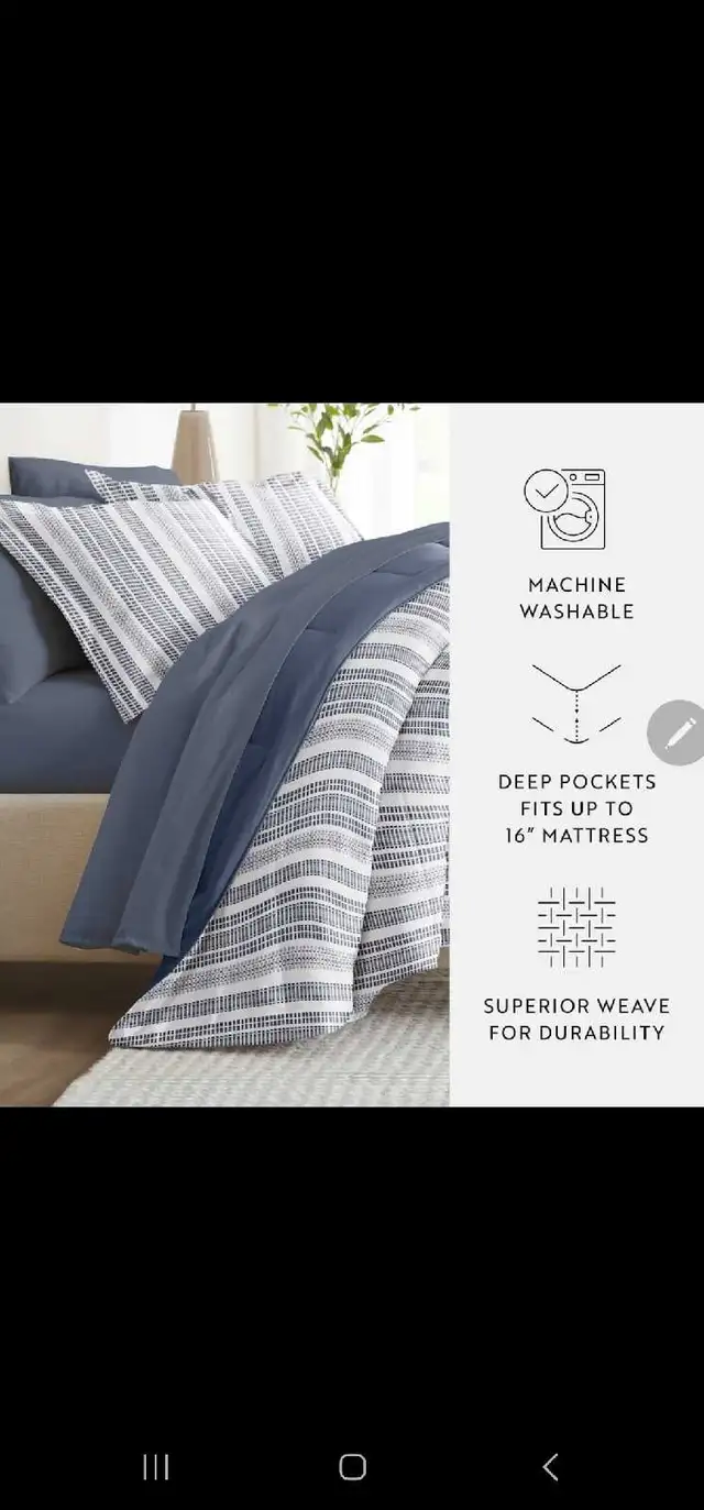 7 Piece Bedding Set - Comforter and Sheet Set in Bedding in Mississauga / Peel Region - Image 5