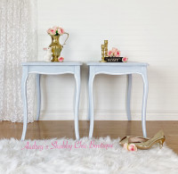 Elegant French Cottage Inspired Side Tables or Nightstands