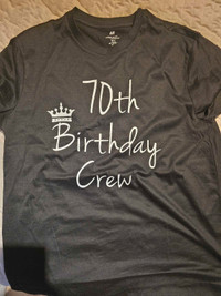 70th Birthday Crew Black T-shirt