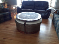 Coffee table, benchs
