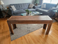 Solid wood oak sofa table