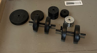 Adjustable dumbbells with weights 