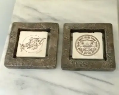 CHOICE OF HAIDA ART CARVED IN STONE -$20.00 EACH, View more