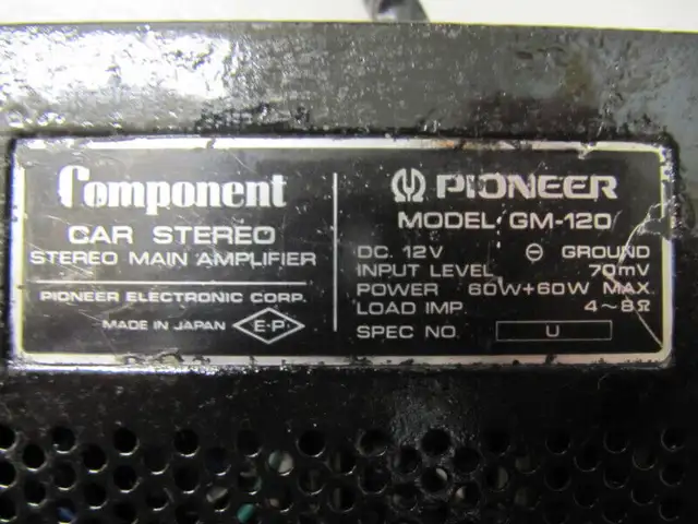 Classic Rare 1st Generation Pioneer GM-120 ComponentCarAmp 1980s in Arts & Collectibles in Mississauga / Peel Region - Image 7