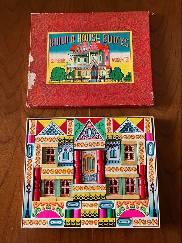 Vintage Wood Build a House Blocks, Made in Japan dans Jouets et jeux  à Ville de Montréal