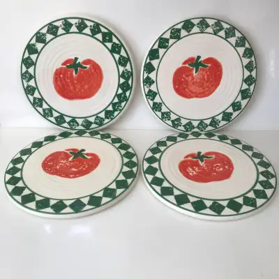 Vintage Treasure Craft Pottery Tomato Trivets $10 each, View more