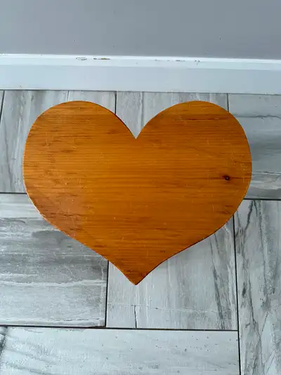 Heart shaped wooden stool, View more