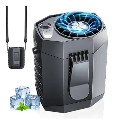 2025 Smart Portable Rechargeable Fan with LED Light & 17H Runtime, 4-Speed 9200RPM Turbo Cooling Per...