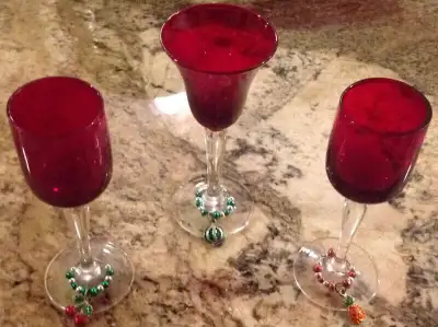 HANDMADE WINE GLASS CHARMS - various styles/themes (NEW), View more