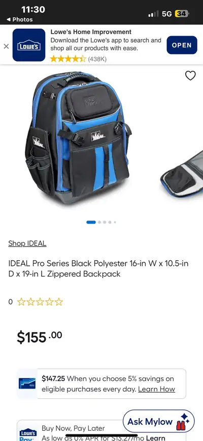 IDEAL PRO  SERIES Tool backpack, View more
