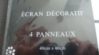 4 paquets de 4 Écrans décoratifs, motif de fleurs, blancs, neufs