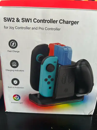 Selling an Open Box SW2 & SW1 Controller Charging Station for Nintendo Switch Joy-Cons and Pro Contr...
