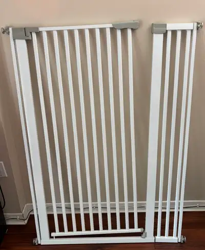 White Adjustable Child Pet Cat Door Gate 39 in. Wide 51 in. Tal, View more