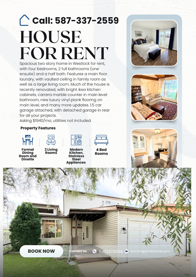 Westlock 4 Bedroom Spacious Home for Rent