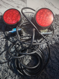 LED Tow Lights With Magnetic Base- 30' cable - Weather-Proof 