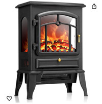 Kismile 3D Infrared Electric Fireplace Stove, Freestanding Firep