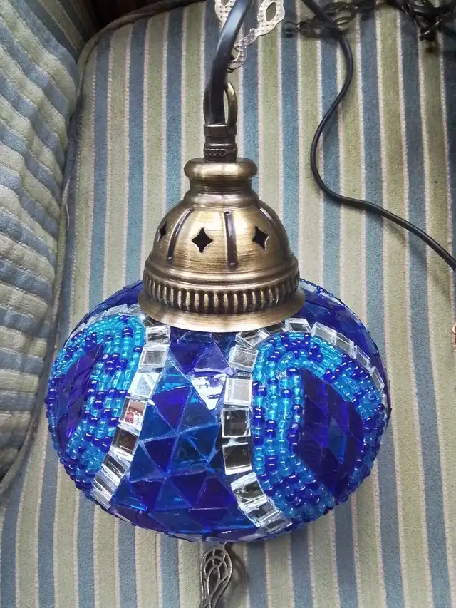Blue Mosaic Turkish Hanging Lamp in Indoor Lighting & Fans in City of Toronto - Image 5