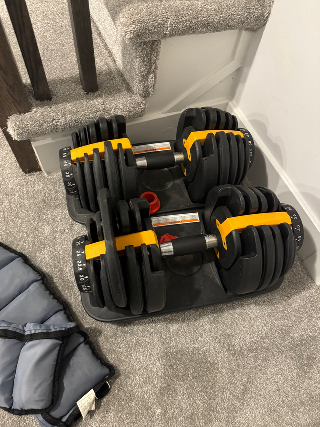 Adjustable dumbbells and bench , barely used  in Exercise Equipment in Ottawa - Image 3