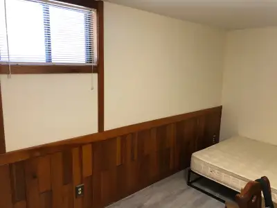 • 1 private bright and spacious newly renovated 120 sqft basement bedroom, Half above the ground • R...