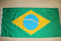 Vintage 1997 Brazil Soccer Football Flag 6x3 Feet