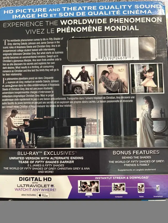 Fifty shades of grey Blu-ray et DVD bilingue 5$ in CDs, DVDs & Blu-ray in Lévis - Image 3