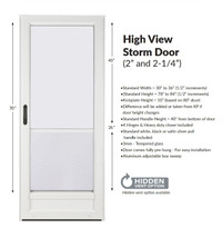 BRAND NEW-Aluminum storm door (36”X80”/Left hand hinge)