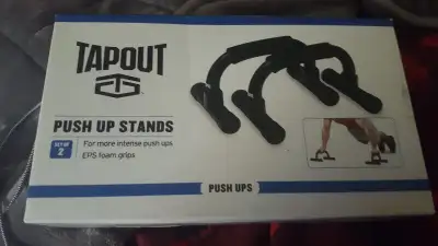 Sealed box of 2 push up stands with EPS foam grips. Box damaged on bottom and sides but seals are st...