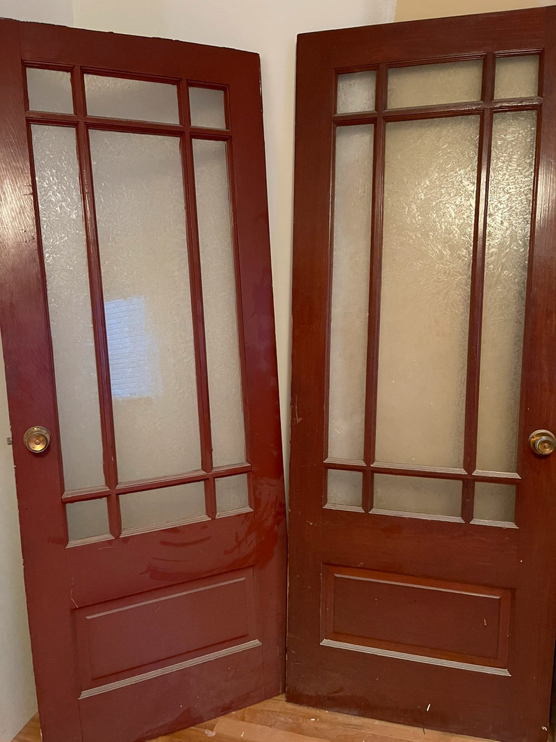 Antique Doors With Stain Glass Possible From Old Store Front
