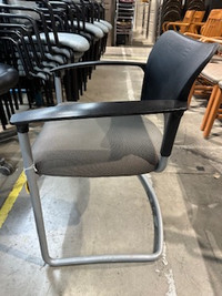 Teknion Reception/Guest Chair, wipeable arms, cloth seat