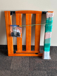 Swinging BABY GATE - Safe Decorative Solid Wood - No Tools/Holes
