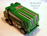 Mcdonalds toy Zamboni 2013 green model ice cleaner truck