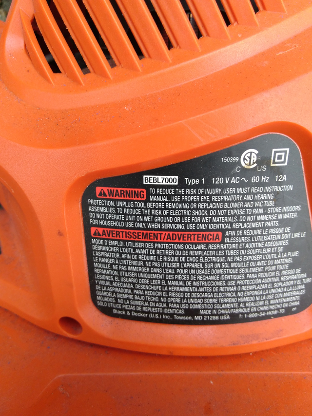 Black & Decker 3-in-1 Corded Leaf Blower Vac Mulcher High Power in Lawnmowers & Leaf Blowers in City of Toronto - Image 8