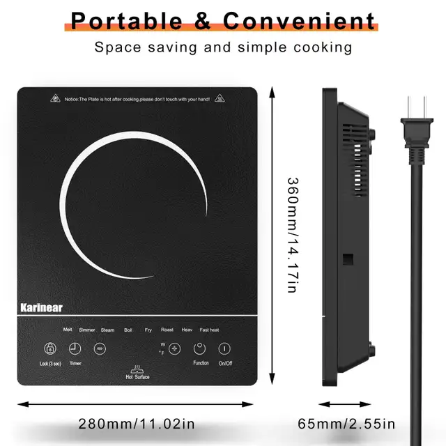 Karinear Portable Electric Cooktop Single Burner - 1800W in Stoves, Ovens & Ranges in Markham / York Region - Image 7