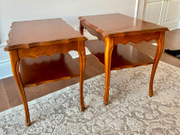 Pair of French Provincial Vintage  End tables.Solid wood.