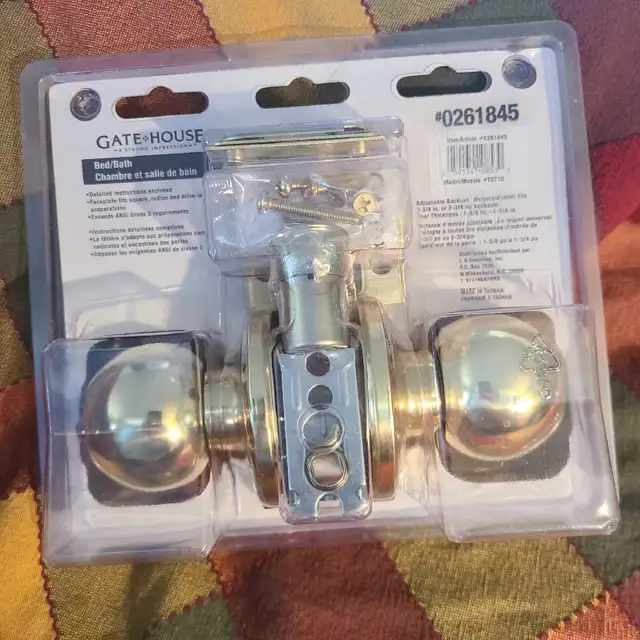 Gatehouse Bed /bath door knob, polished brass new in Windows, Doors & Trim in Mississauga / Peel Region - Image 4
