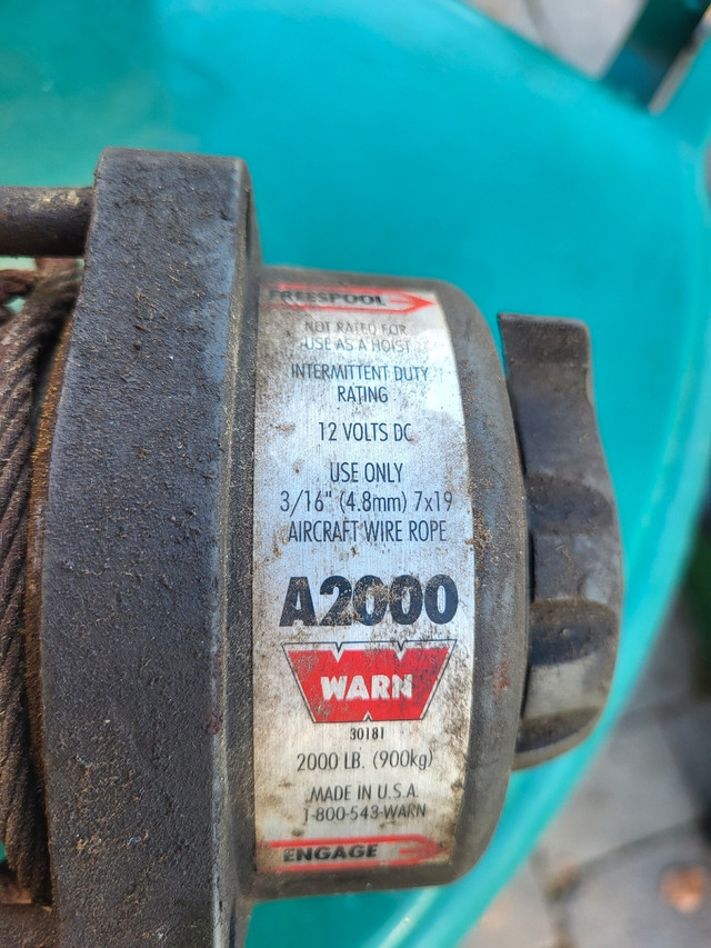 Warn A2000 electric winch in ATVs in Ottawa