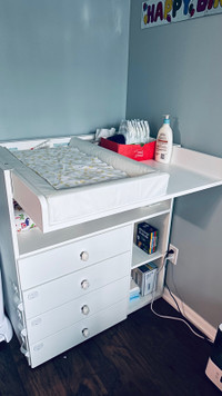 Diaper changing station dresser table