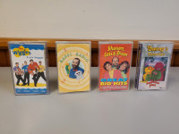 Kids Lot Of Vintage Cassette Tapes 4pc The Wiggles, Raffi, Barne