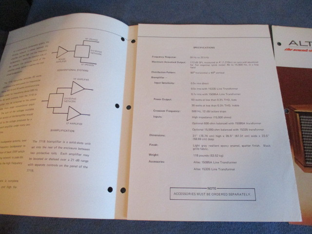 2 ALTEC SPEAKER SYSTEMS BROCHURES-1970S-873A BARCELONA + 9846B dans Art et objets de collection  à Laval/Rive Nord - Image 4