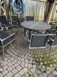 Metal patio table and chairs set 