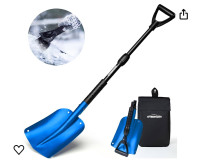 Portable Adjustable Snow Shovel - 32"- 39" Aluminum Collapsible