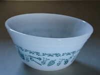 Vintage Federal Milk Glass "Kitchen Aid" Pattern Small Bowl