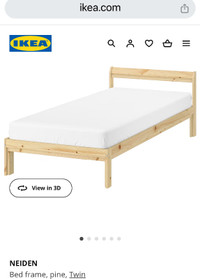 Lit IKEA bed frame  with slatted bed base (Twin)