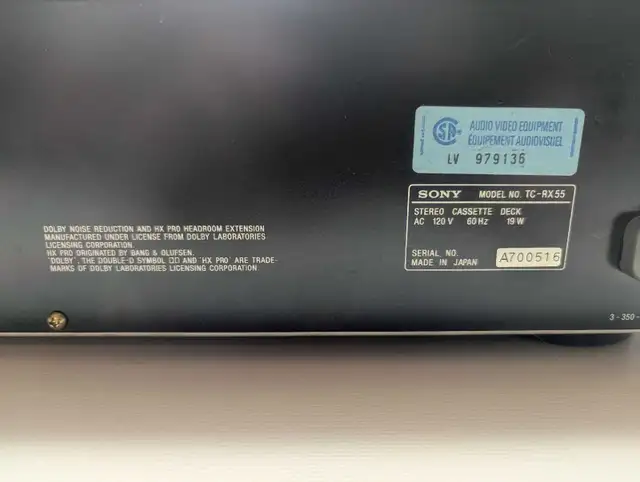 Sony TC-RX55 (ES) Cassette Deck in Stereo Systems & Home Theatre in Strathcona County - Image 8