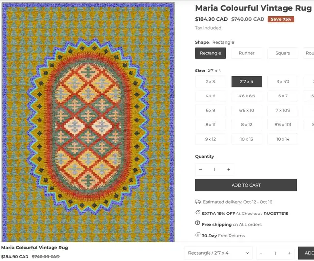 GROOVY era vintage! Cool Heritage for your floor décor! in Rugs, Carpets & Runners in Oshawa / Durham Region - Image 10