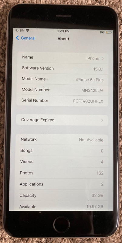 Unlocked Space Gray 64 GB iPhone 6s Plus (a1634) for sale/trade in Cell Phones in Ottawa