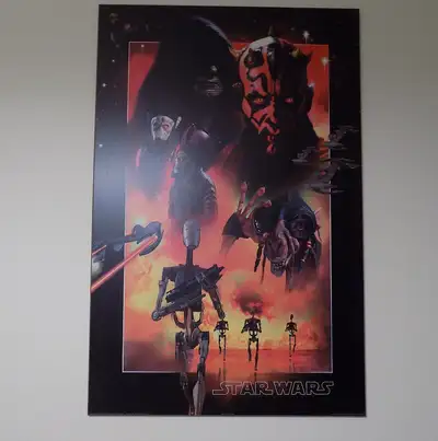 34 X 23 STAR WARS EPISODE 1 VILLAINS POSTER MOUNTED ON BOARD, View more
