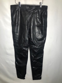 Womens Black Faux Leather Pants. Size Large.
